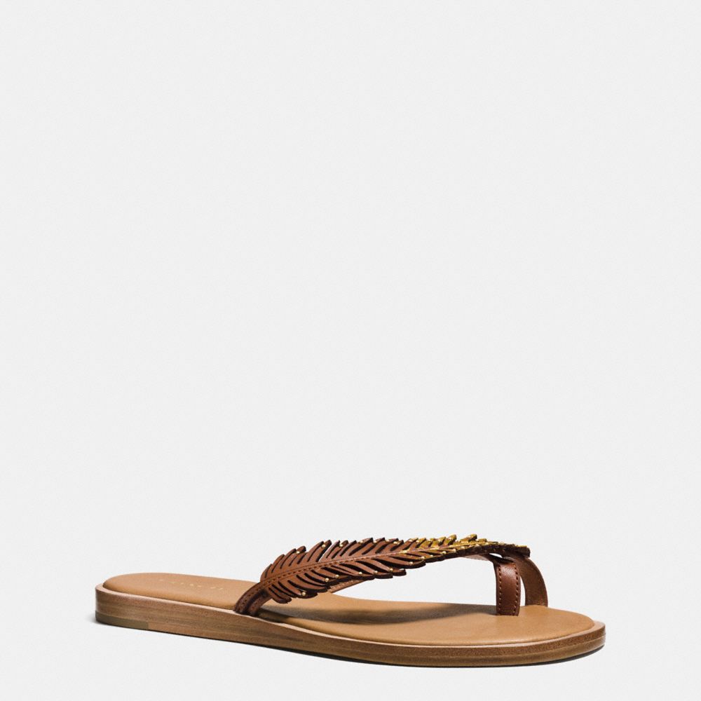 COACH Q8301 Bali Sandal SADDLE/GOLD