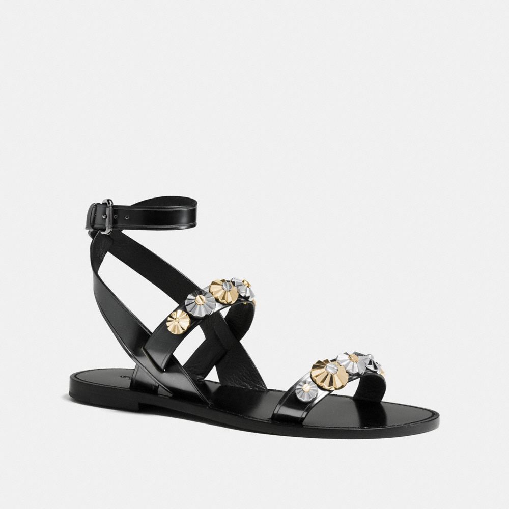 COACH ELEANOR SANDAL - GUNMETAL - q8306