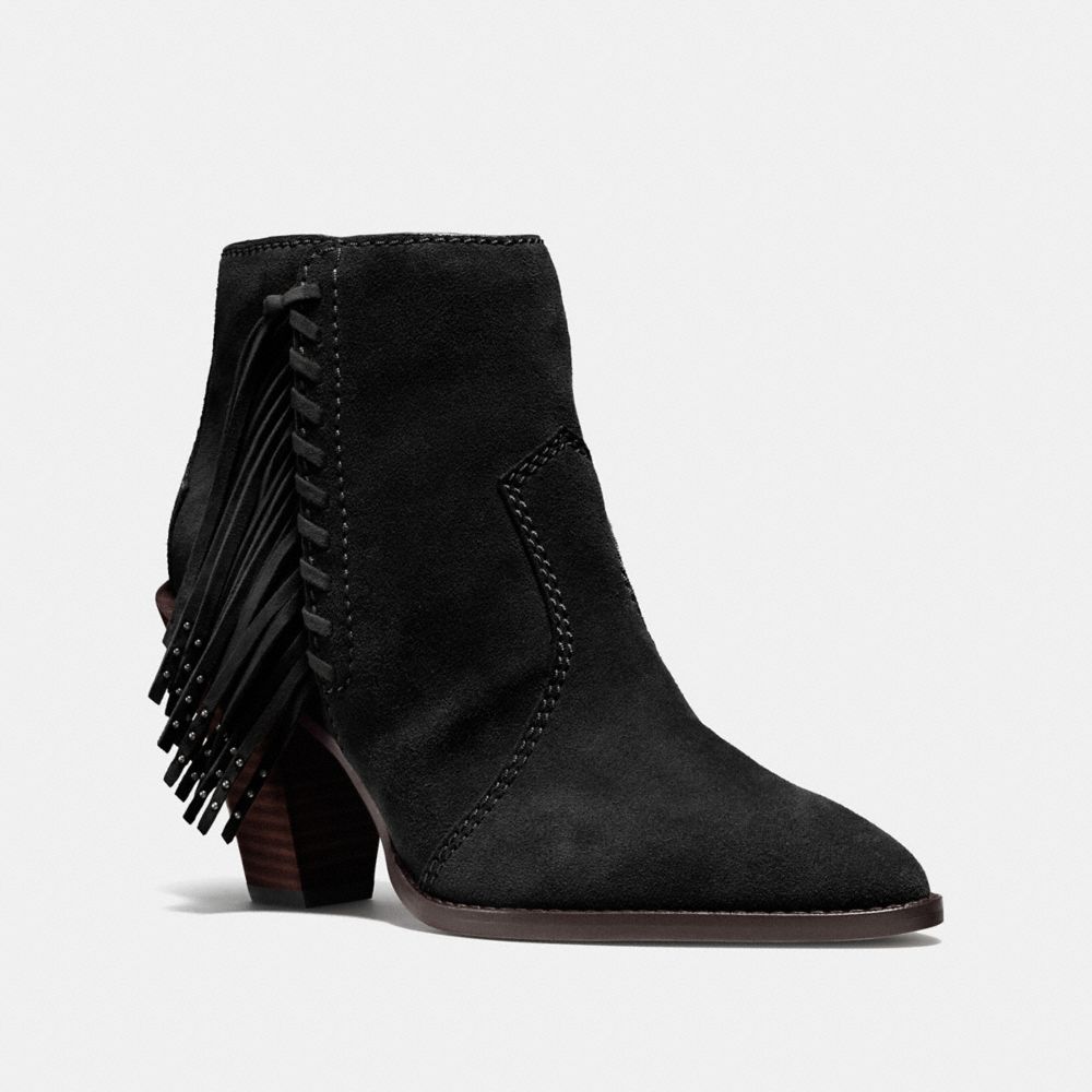 COACH WESTYN FRINGE BOOTIE - BLACK/BLACK - q8819