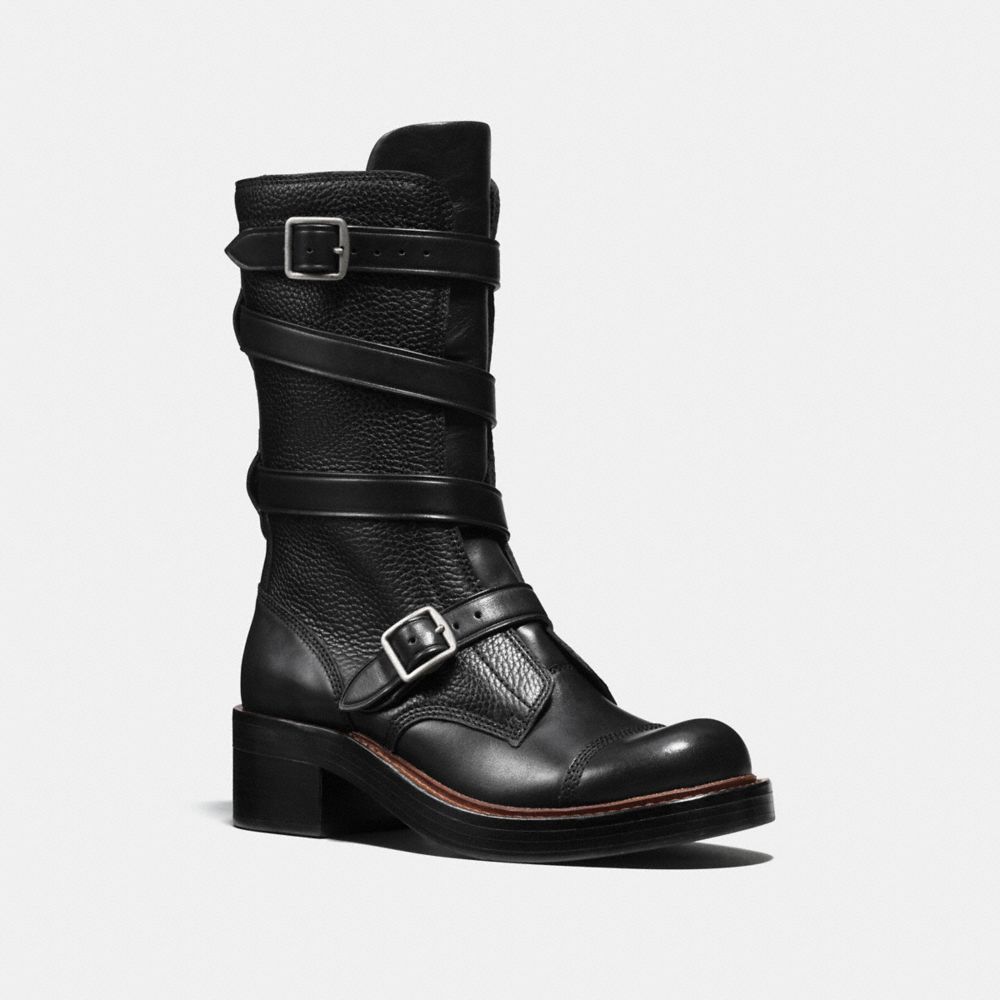 COACH Q8884 Moto Boot BLACK/BLACK