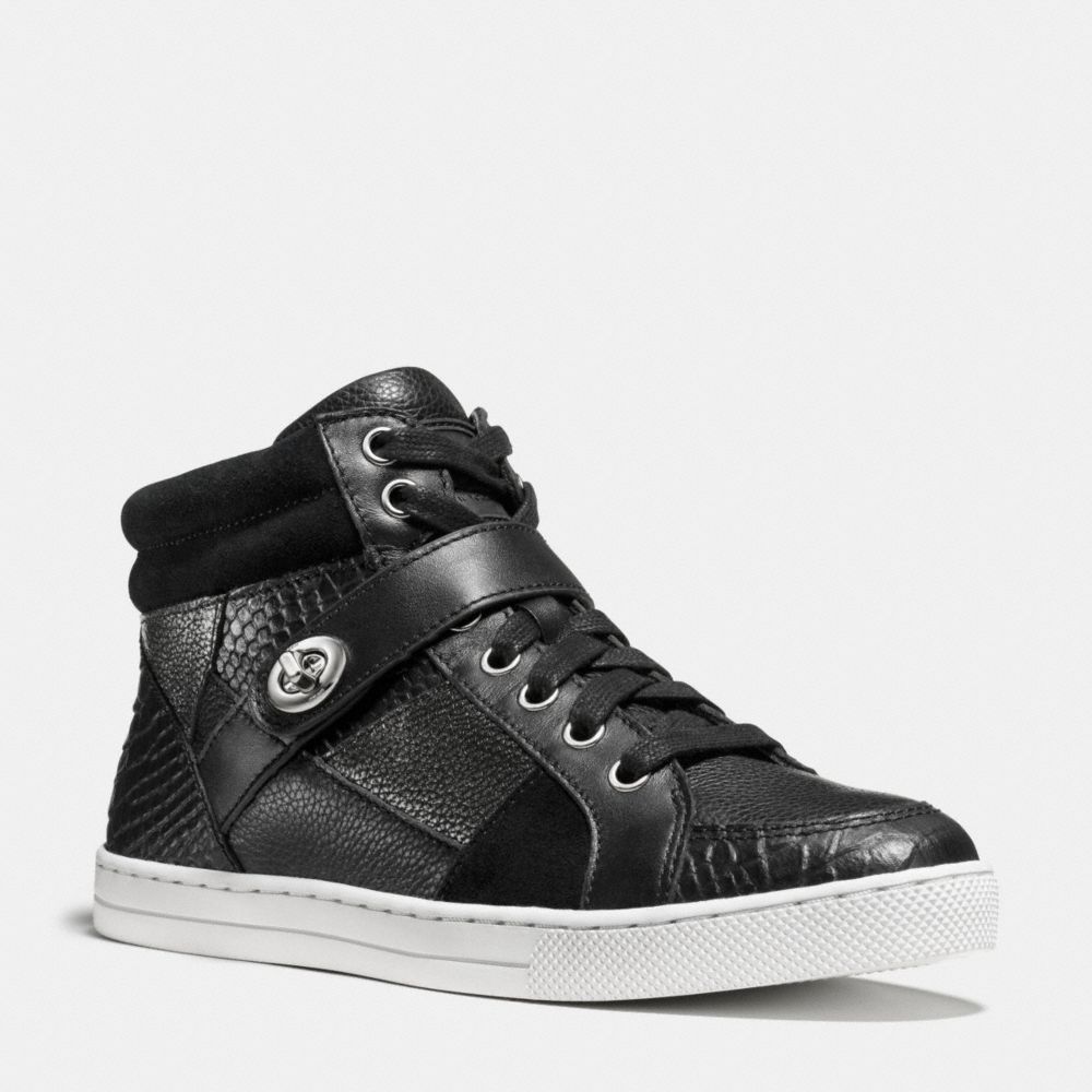 COACH Q8901 Pembroke Patchwork Sneaker BLACK/BLACK