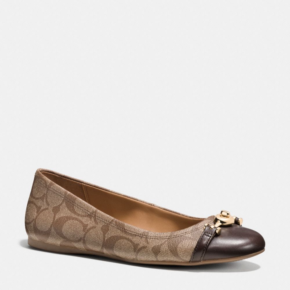 LEILA FLAT - KHAKI/CHESTNUT - COACH Q9090