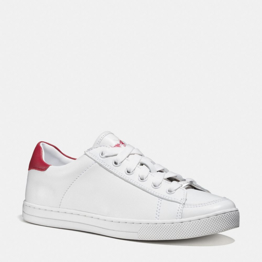 COACH Q9101 Porter Lo Top Sneaker WHITE/TRUE RED