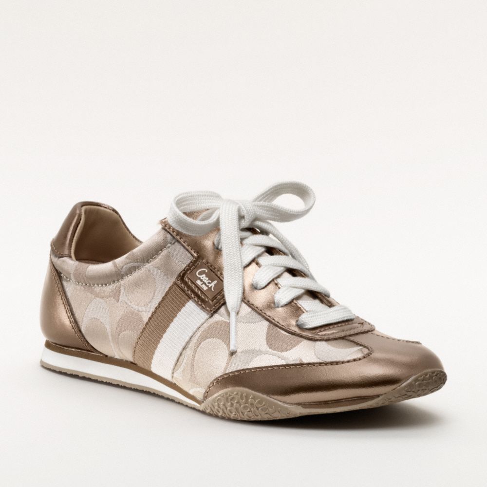 COACH Q986 KINSLEY SNEAKER KHAKI-GOLD-MTI/BRONZE