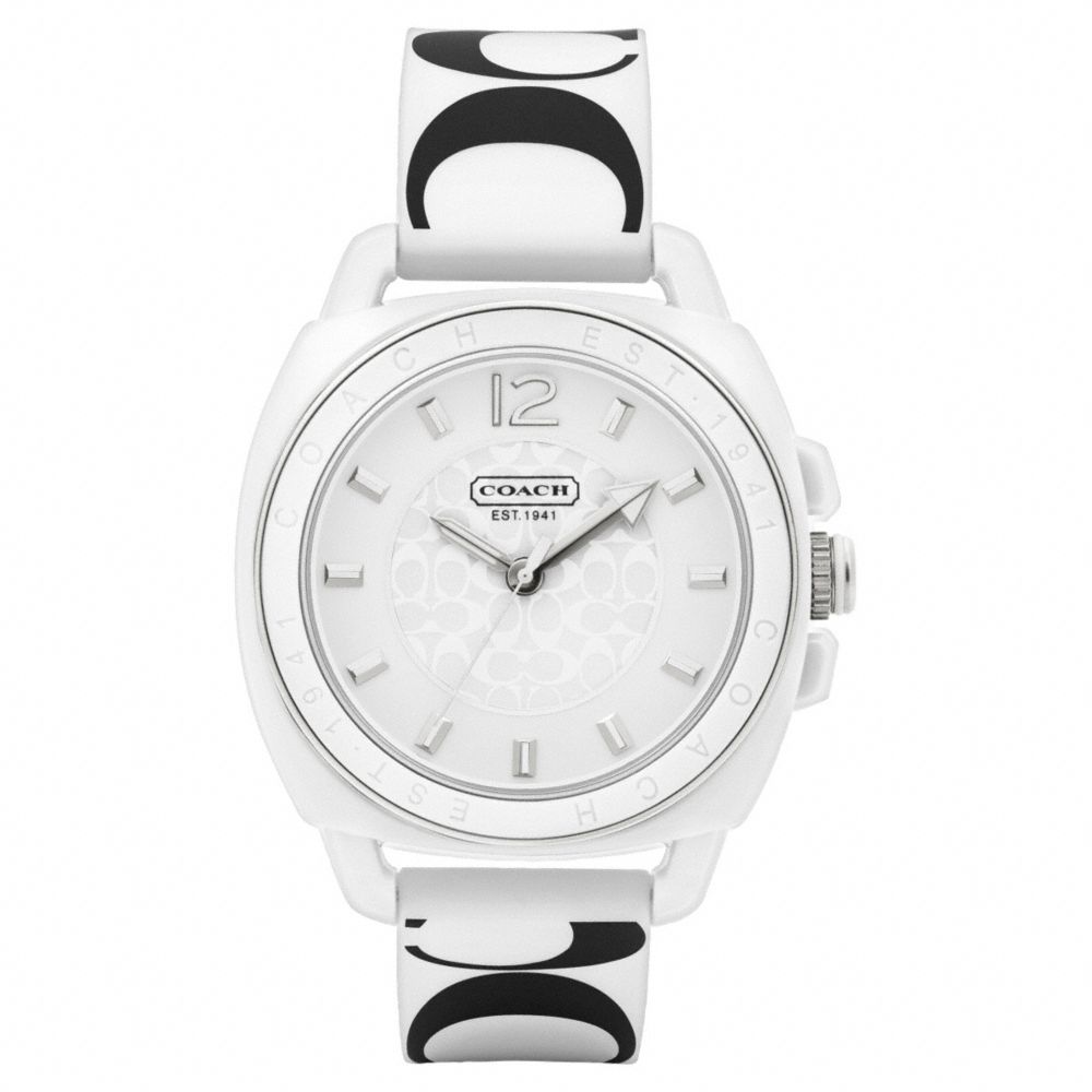 BOYFRIEND PRINTED RUBBER STRAP - WHITE/BLACK - COACH W1000