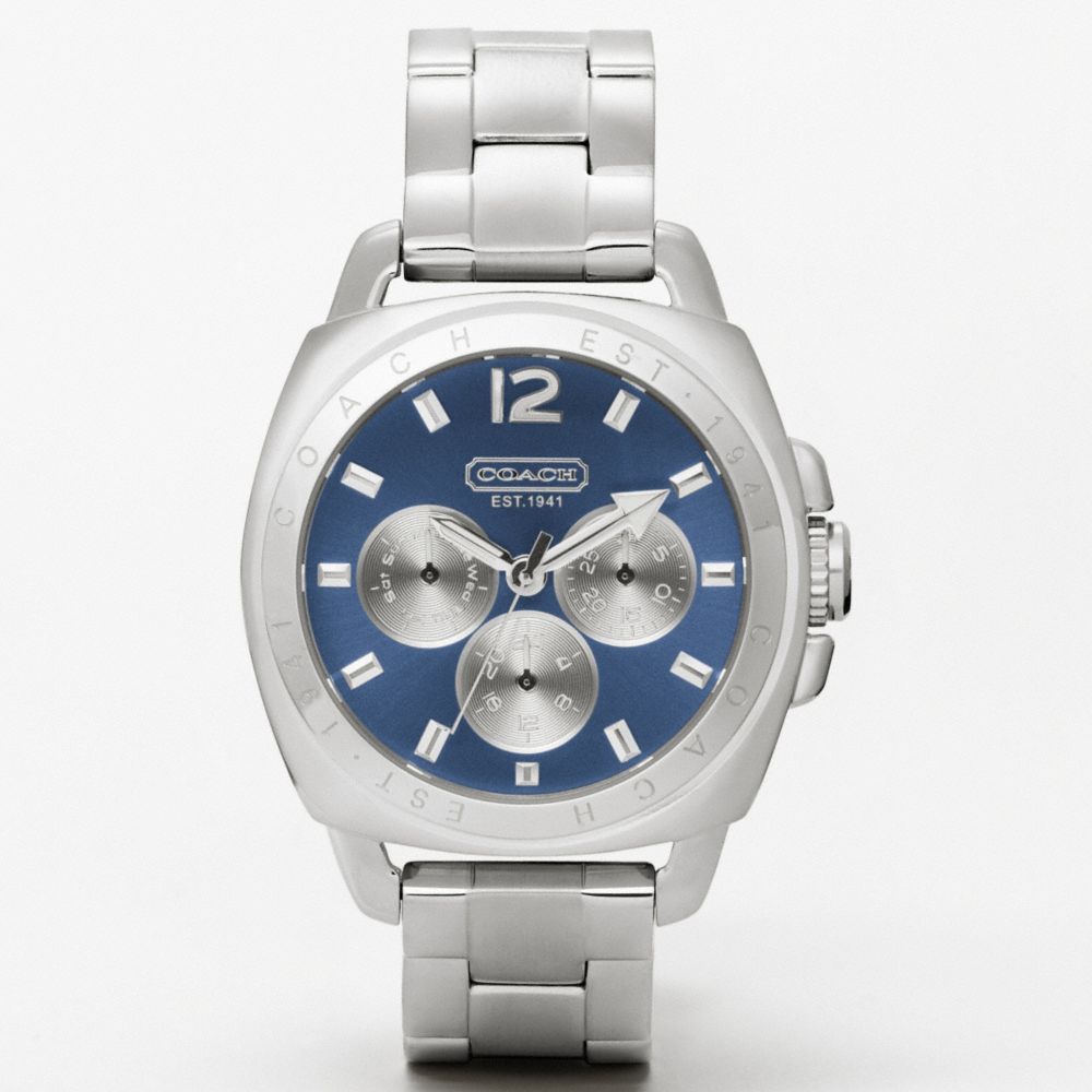 COACH W1001 Boyfriend Stainless Steel Color Dial Bracelet Watch BLUE