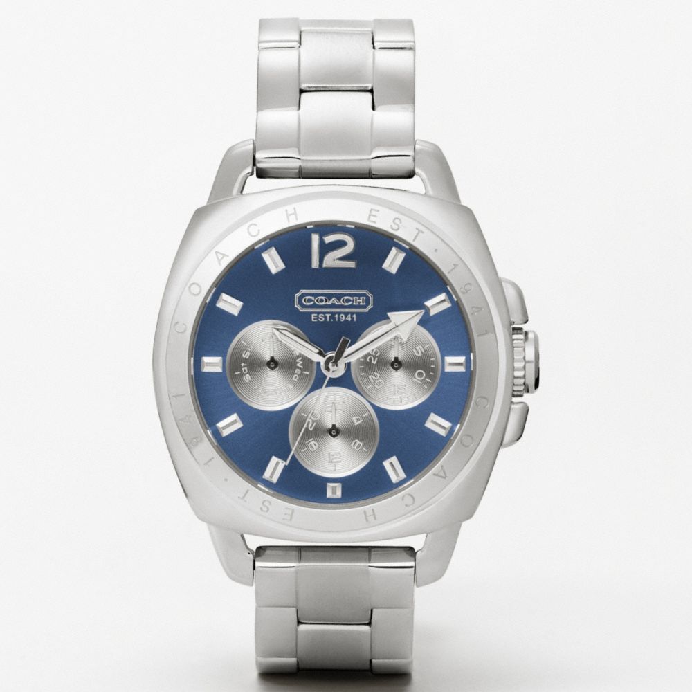 COACH BOYFRIEND STAINLESS STEEL COLOR DIAL BRACELET WATCH - BLUE - w1001