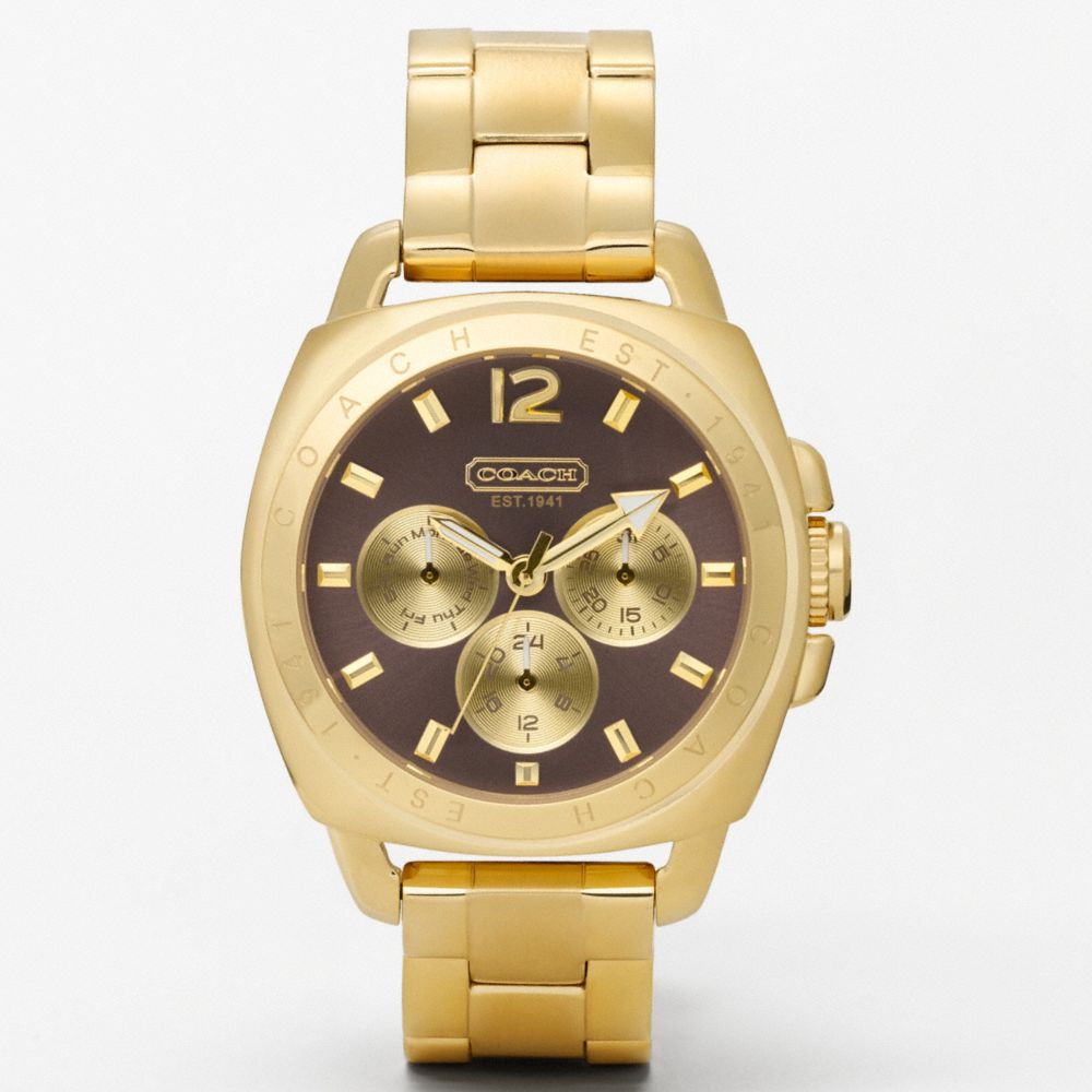 BOYFRIEND GOLD PLATED COLOR DIAL BRACELET WATCH - w1002 - BROWN