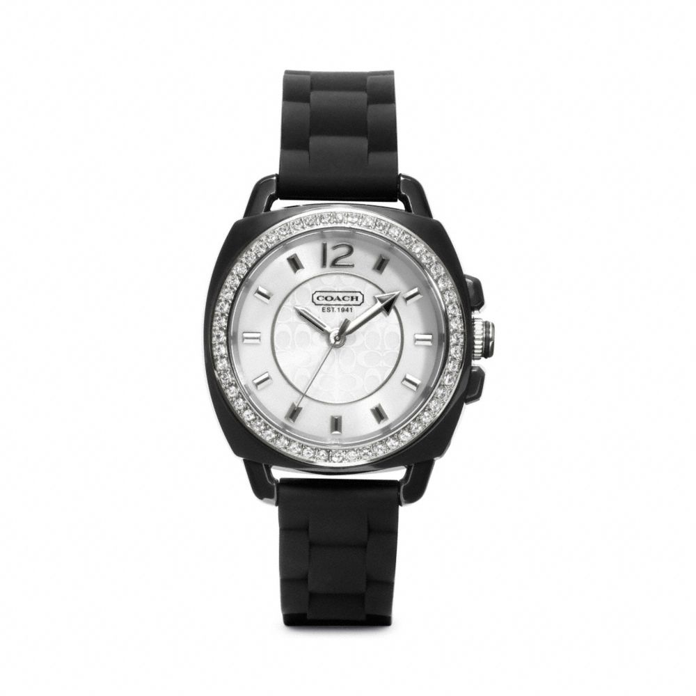 COACH BOYFRIEND CRYSTAL STAINLESS STEEL RUBBER STRAP - ONE COLOR - W1024
