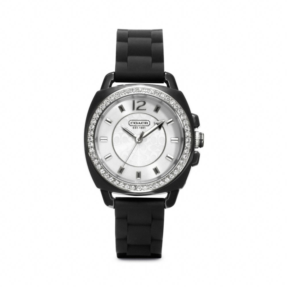 COACH W1024 - BOYFRIEND CRYSTAL STAINLESS STEEL RUBBER STRAP ONE-COLOR