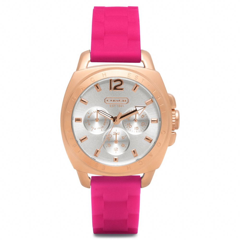 COACH W1039 Boyfriend Rosegold Rubber Strap 