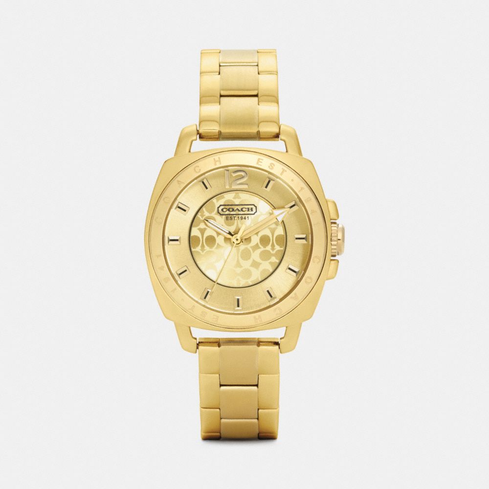 COACH MINI BOYFRIEND GOLD PLATED BRACELET WATCH -  GOLD PLATED - w1043