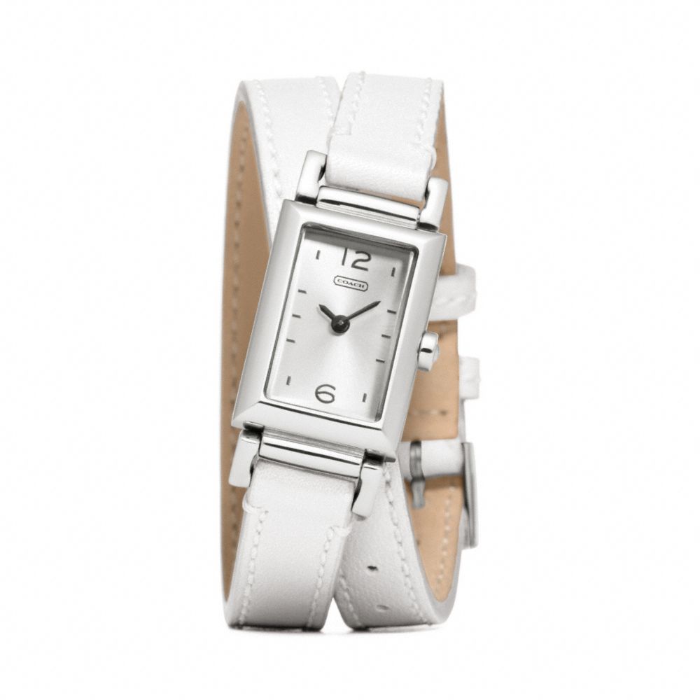 COACH w1092 MADISON STAINLESS STEEL WRAP STRAP WATCH  WHITE