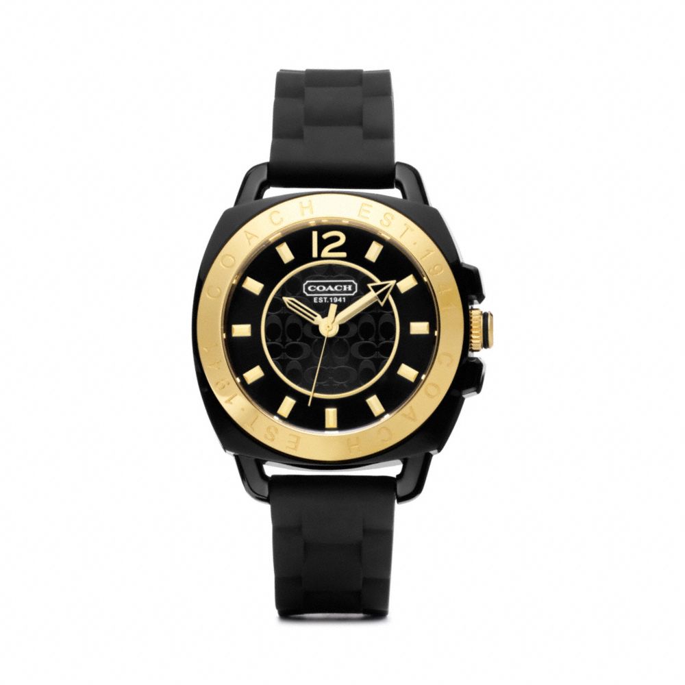 BOYFRIEND RUBBER GOLD PLATED STRAP - w1120 - W1120BLK