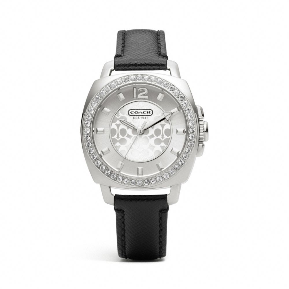 COACH w1130 MINI BOYFRIEND STAINLESS STEEL CRYSTAL STRAP WATCH 