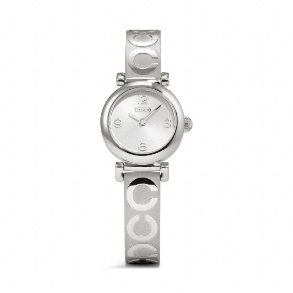 COACH w1156 MADISON STAINLESS STEEL SIGNATURE BANGLE WATCH 