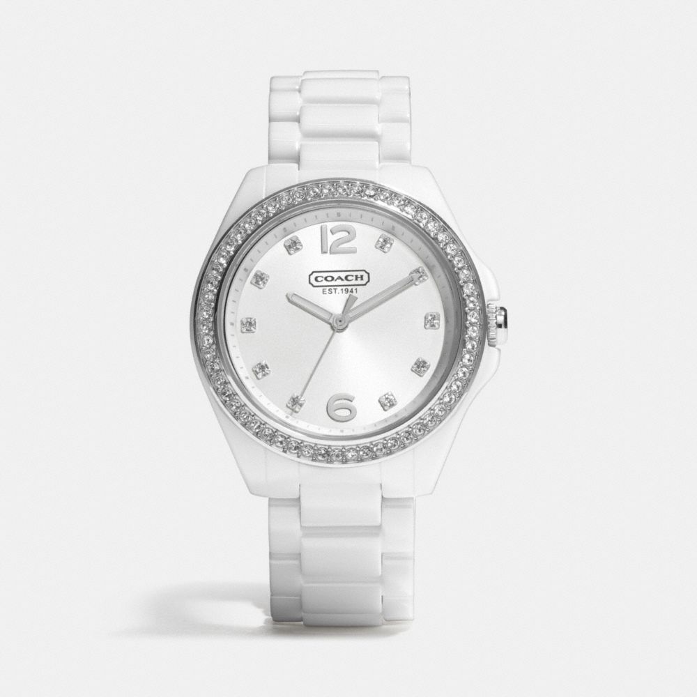 COACH w1181 TRISTEN CERAMIC BRACELET WATCH WHITE