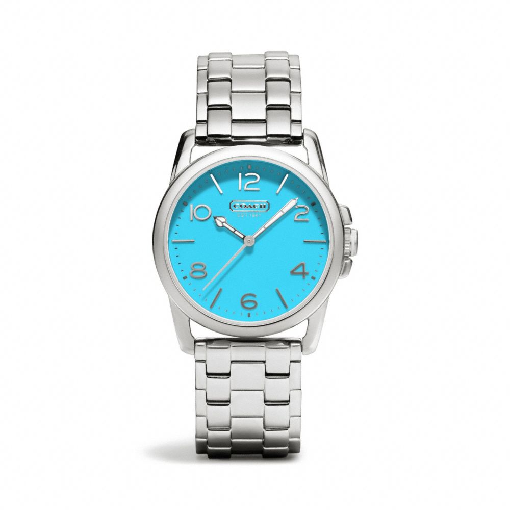 COACH w1190 SYDNEY STAINLESS STEEL BRACELET WATCH TURQUOISE