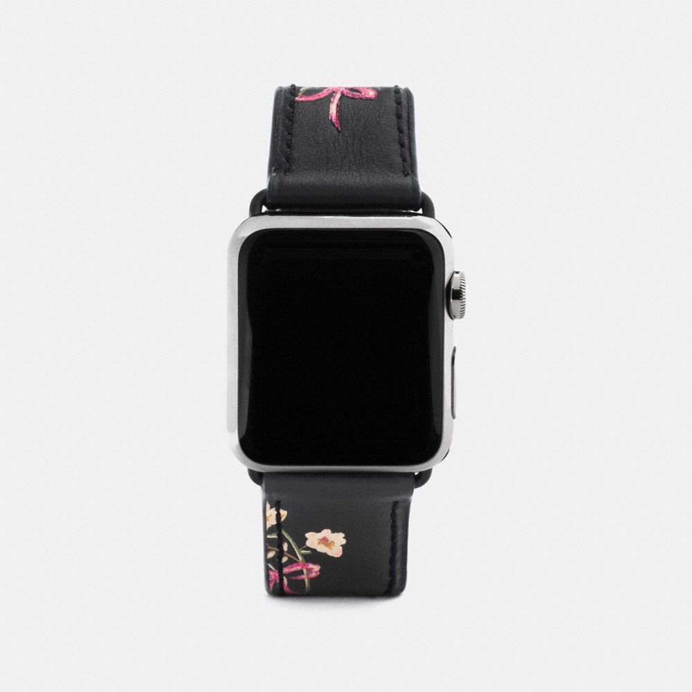 COACH W1297+BLK++WMN APPLE WATCHÂ® STRAP WITH PRINTS BLACK