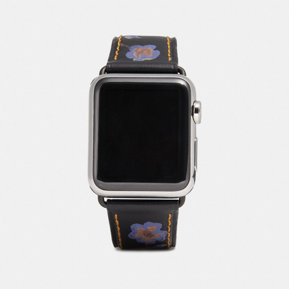 COACH APPLE WATCHÂ® STRAP WITH PRINTS - BLACK FLORAL - W1297+LI8++WMN