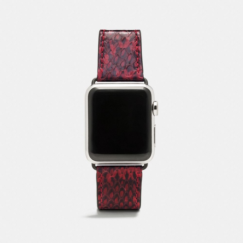 COACH W1322+BOR++WMN Apple WatchÂ® Strap In Snakeskin BORDEAUX