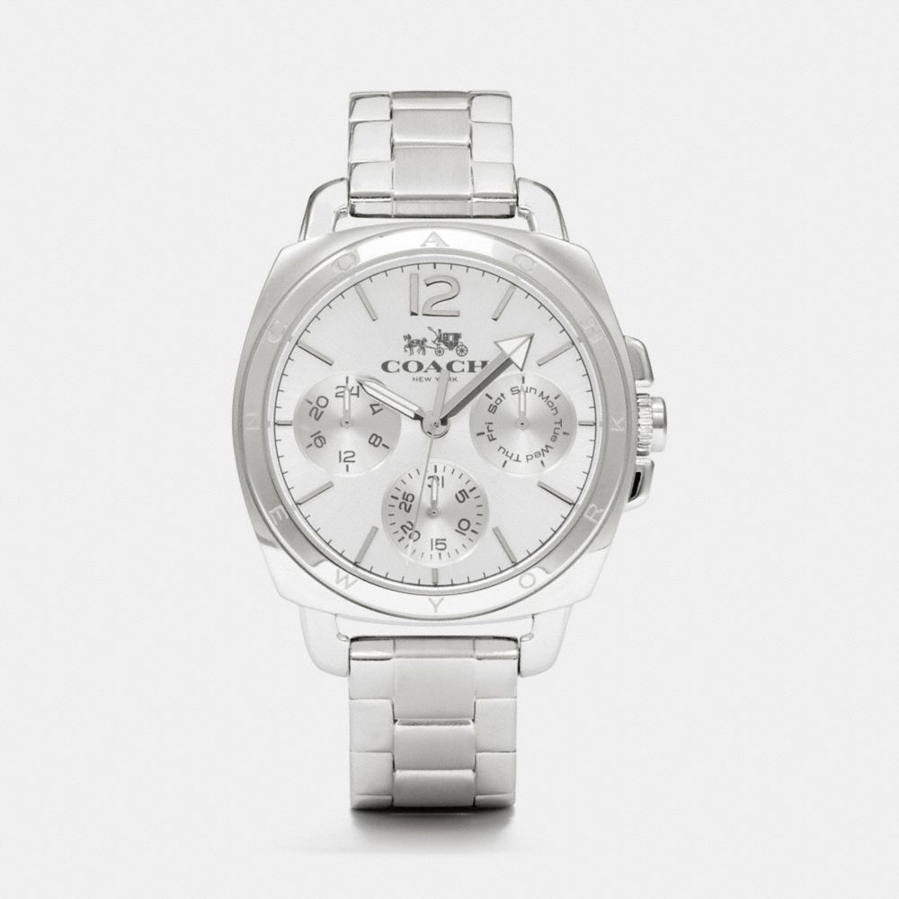 BOYFRIEND SMALL STAINLESS STEEL MULTIFUNCTION BRACELET WATCH - w1358 -  STERLING SILVER