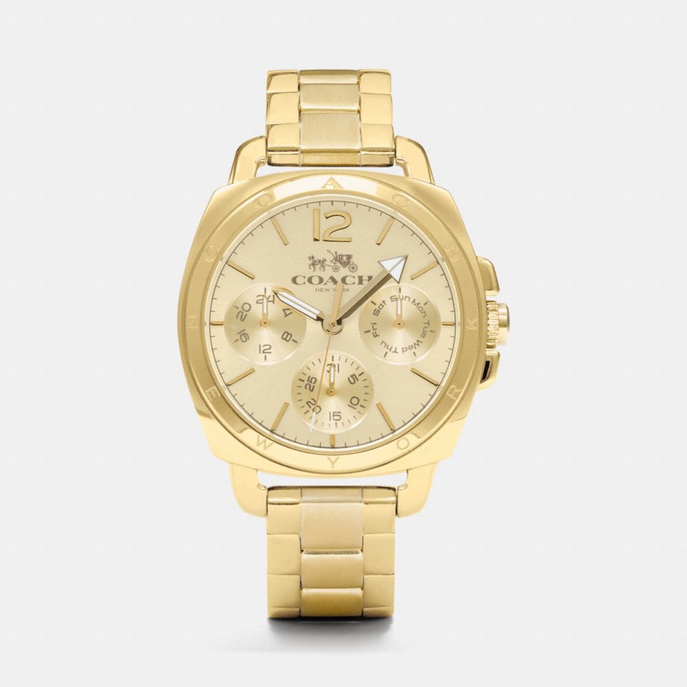 COACH BOYFRIEND SMALL GOLD PLATED MULTIFUNCTION BRACELET WATCH - GOLD PLATED - w1359