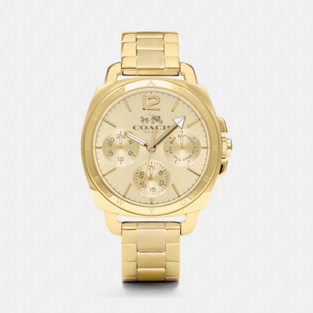 COACH w1359 BOYFRIEND SMALL GOLD PLATED MULTIFUNCTION BRACELET WATCH GOLD PLATED