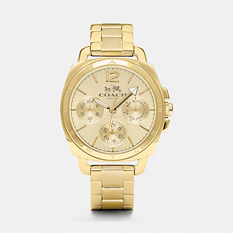 COACH w1359 BOYFRIEND SMALL GOLD PLATED MULTIFUNCTION BRACELET WATCH GOLD PLATED