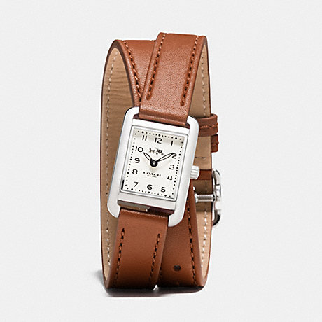 COACH W1425 THOMPSON STAINLESS STEEL DOUBLE WRAP WATCH SADDLE