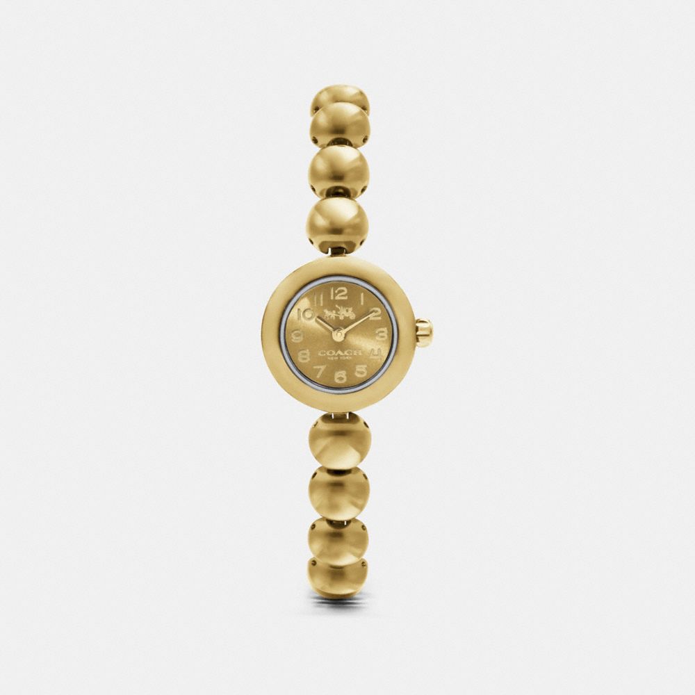 COACH W1459 Rivet Gold Plated Studded Bracelet Watch GOLD