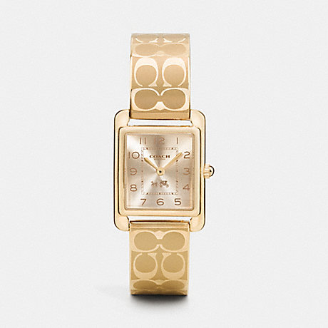 COACH W1480 PAGE GOLD PLATED BANGLE WATCH -GOLD