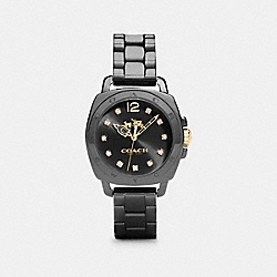COACH W1498 Boyfriend 34mm Ceramic Bracelet Watch BLACK