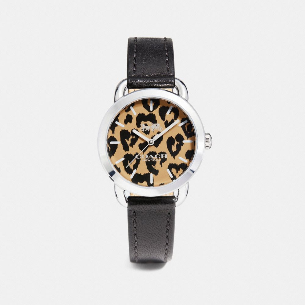 COACH W1534 Lex Leather Strap Watch With Printed Dial BLACK