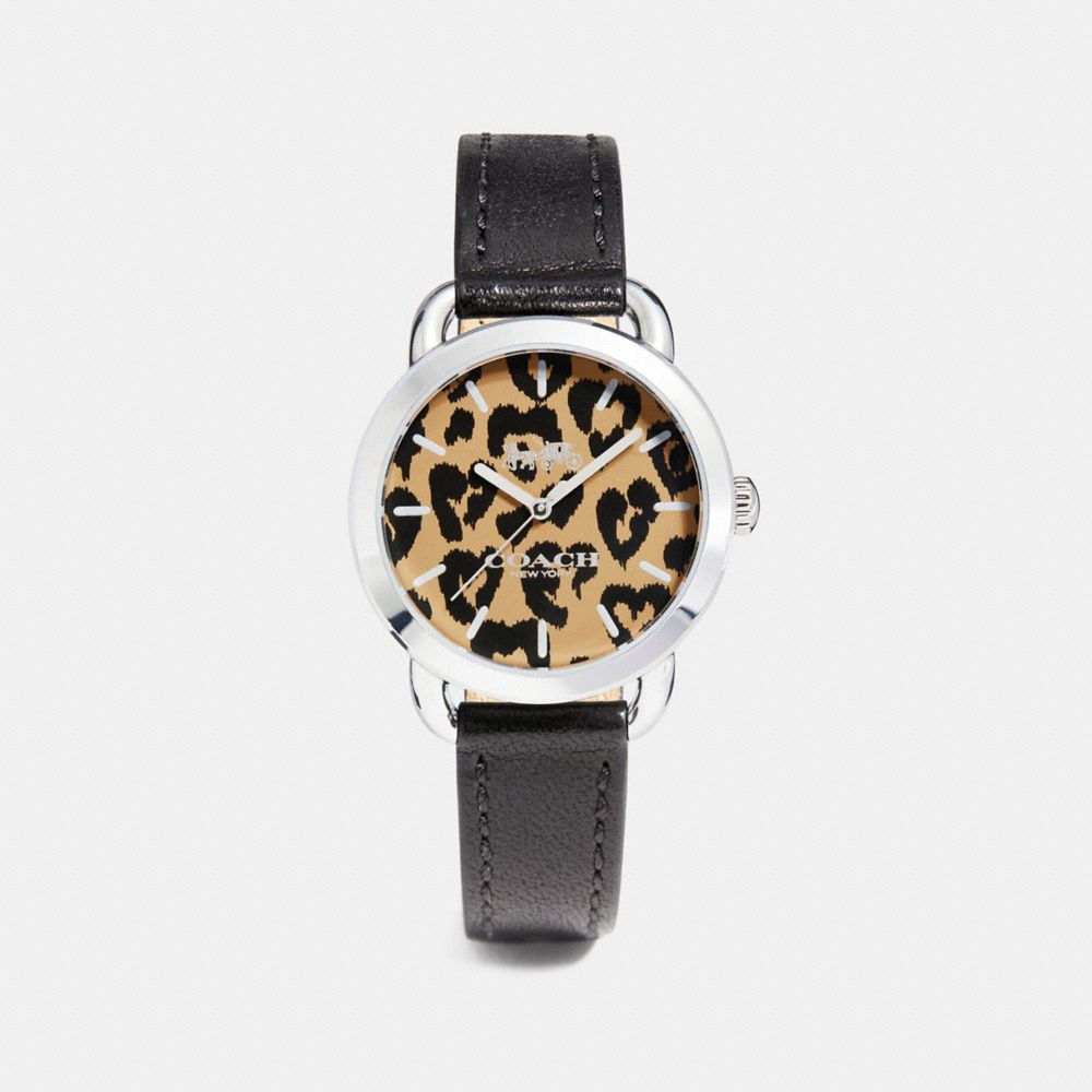 COACH W1534 - LEX LEATHER STRAP WATCH WITH PRINTED DIAL BLACK