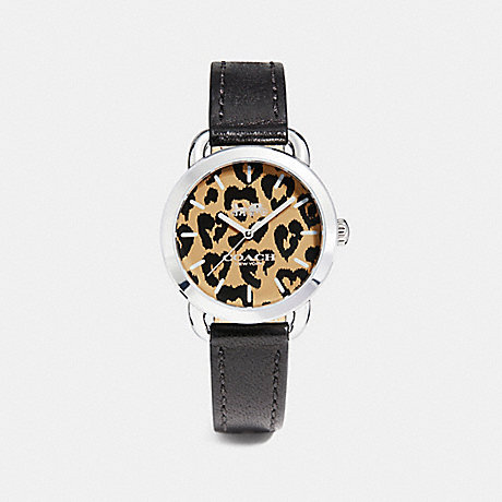 COACH W1534 LEX LEATHER STRAP WATCH WITH PRINTED DIAL BLACK