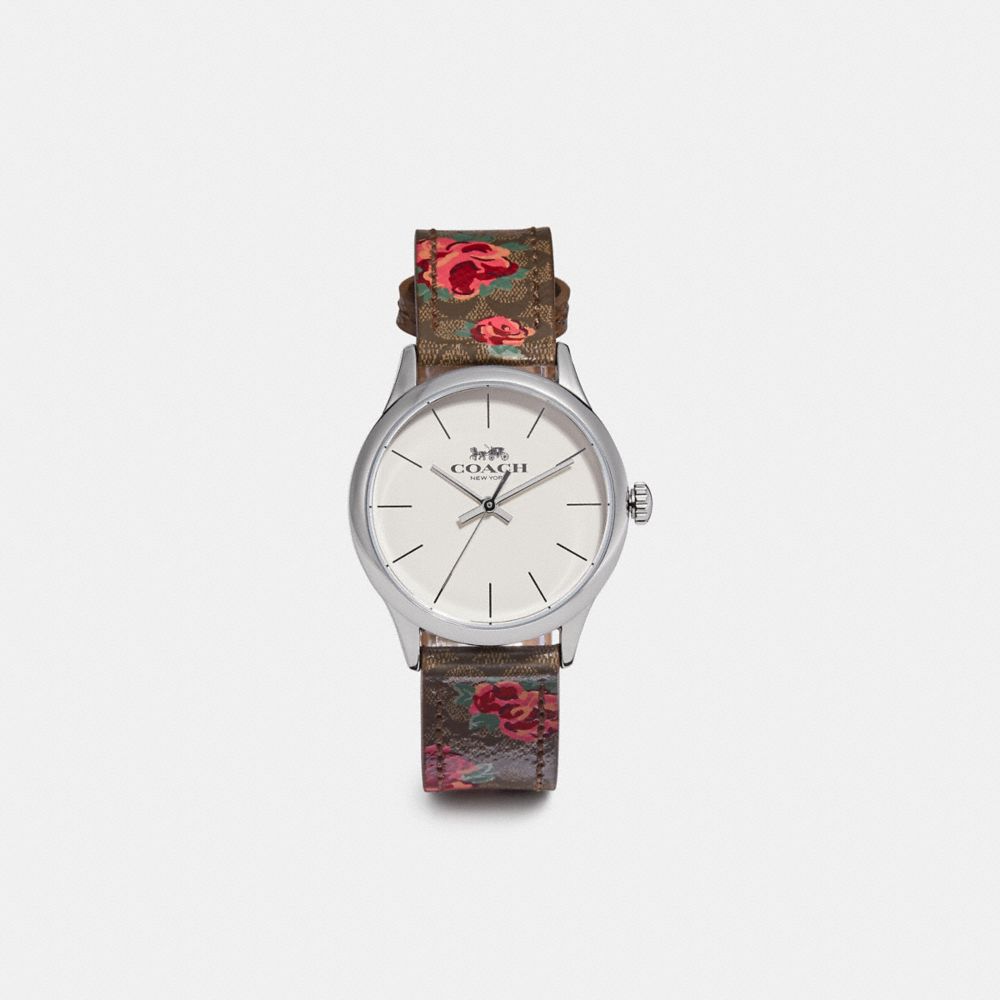 RUBY WATCH, 32MM - COACH W1546 - KHAKI/PINK/SILVER