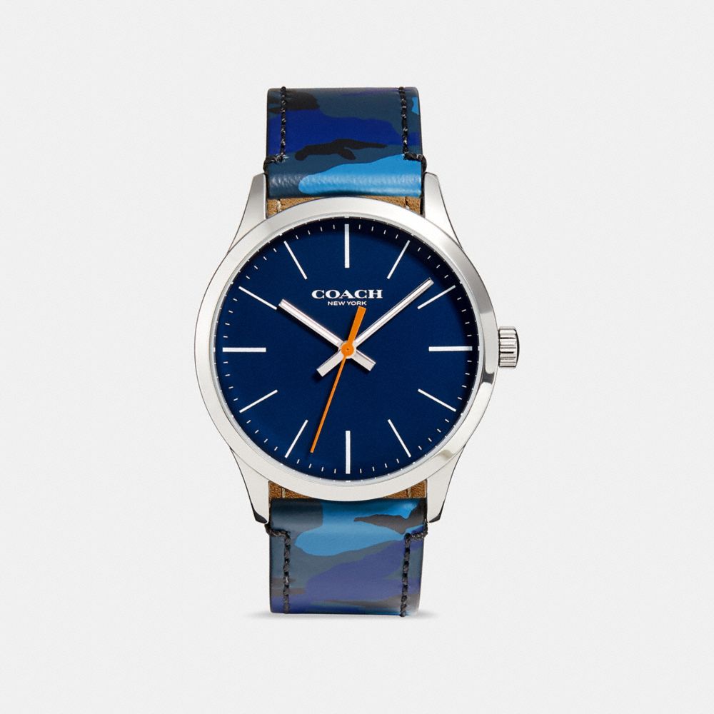 COACH W1547 Baxter Watch, 39mm BLUE CAMO