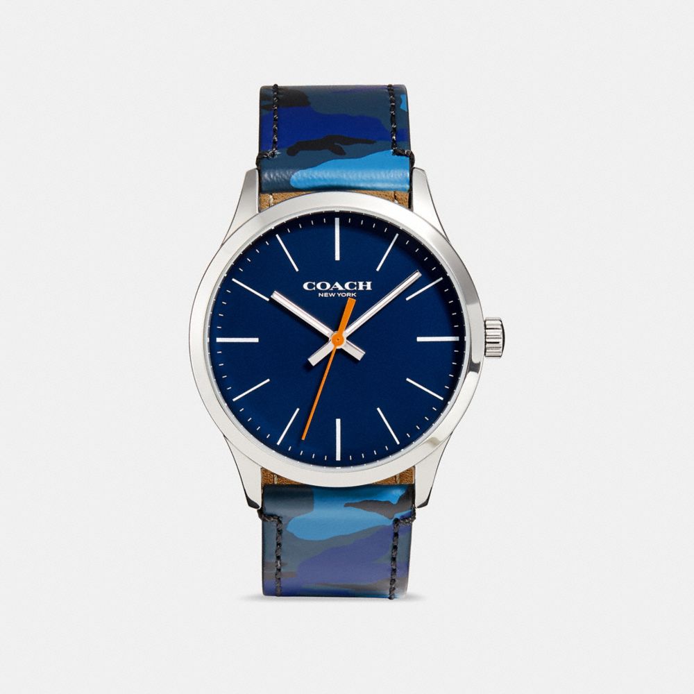 COACH BAXTER WATCH, 39MM - BLUE CAMO - w1547