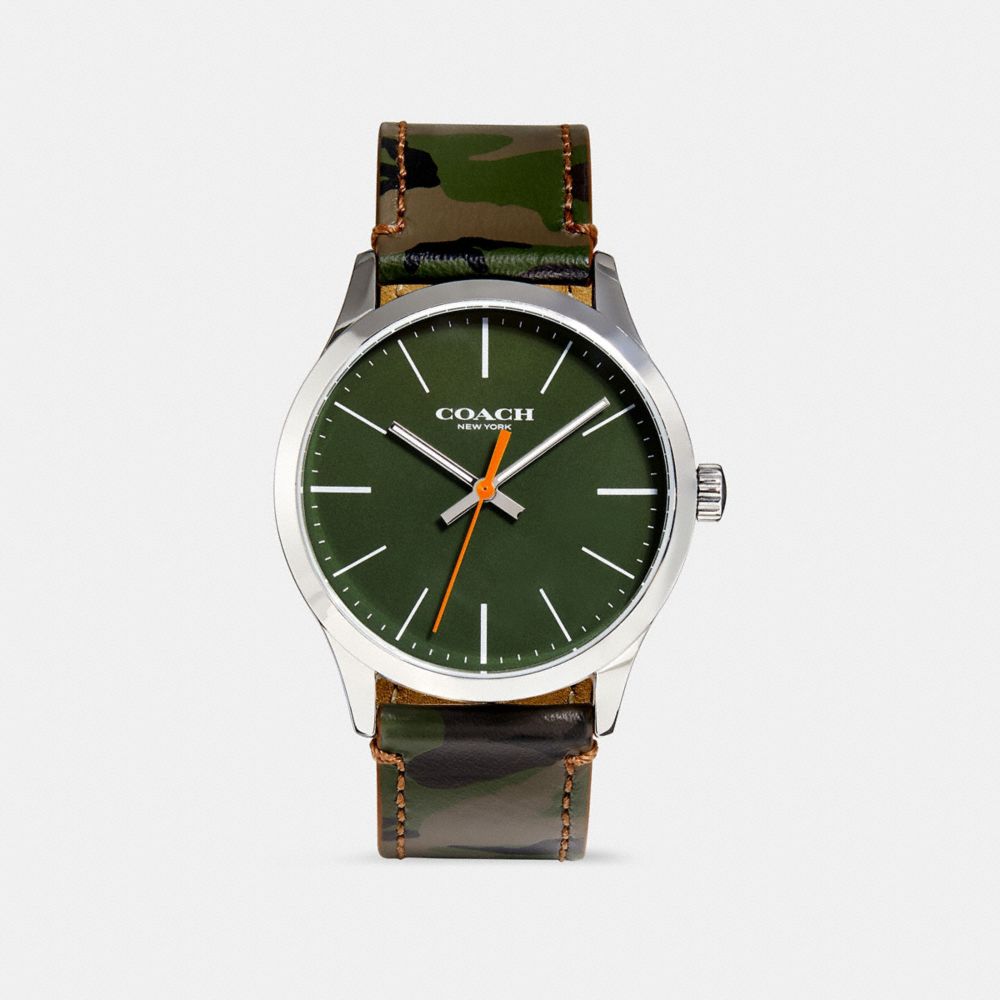 COACH w1547 BAXTER WATCH, 39MM GREEN CAMO