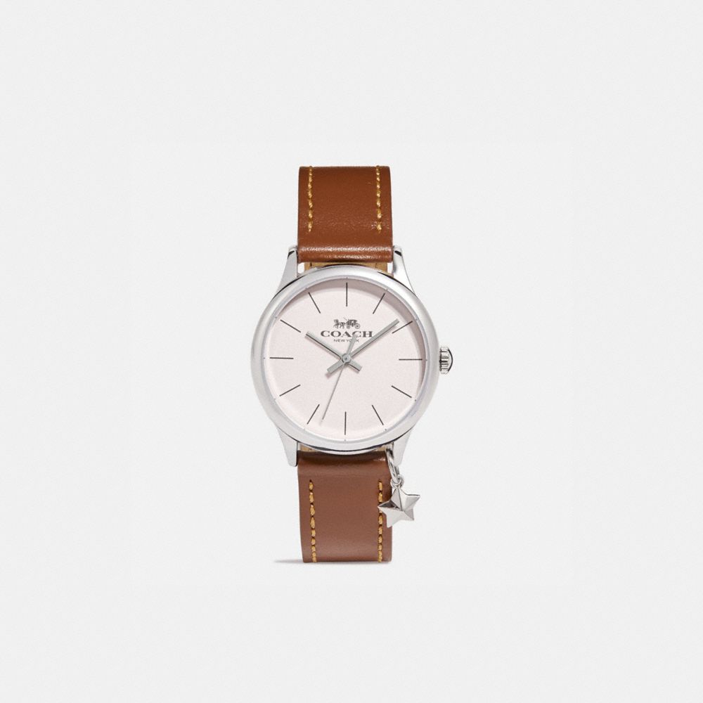 RUBY LEATHER STRAP WATCH - w1549 - SADDLE