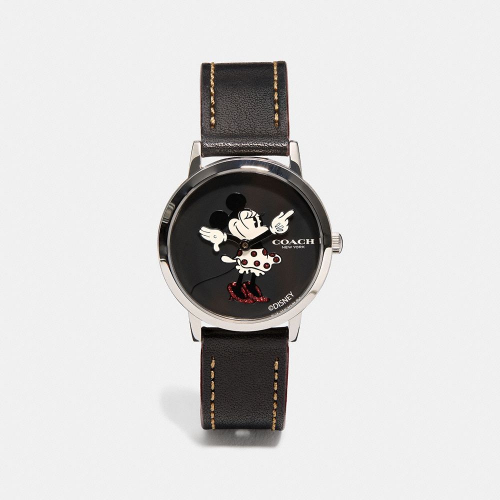 COACH CHELSEA WATCH WITH MINNIE MOUSE, 32MM - BLACK - w1556