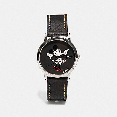COACH CHELSEA WATCH WITH MINNIE MOUSE, 32MM - BLACK - w1556