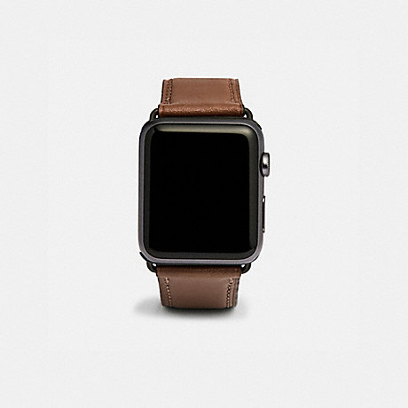 COACH W1600 Apple Watch® Strap, 42 Mm DARK-SADDLE