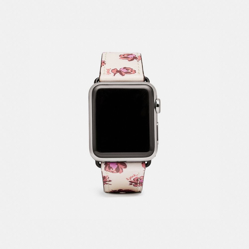 COACH W1643 - Apple Watch® Strap With Floral Print, 38 Mm CHALK