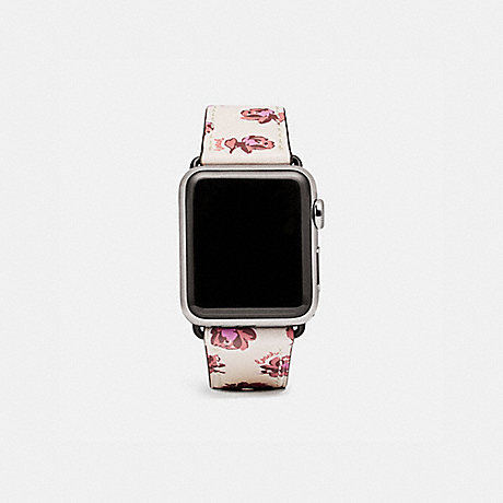 COACH W1643 Apple Watch® Strap With Floral Print, 38 Mm CHALK