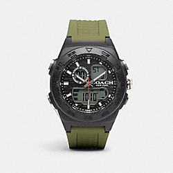COACH W1685 C100 Watch, 45mm GREEN