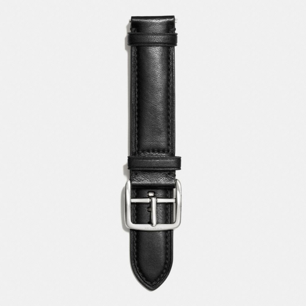 BLEECKER LEATHER WATCH STRAP - BLACK - COACH W4002