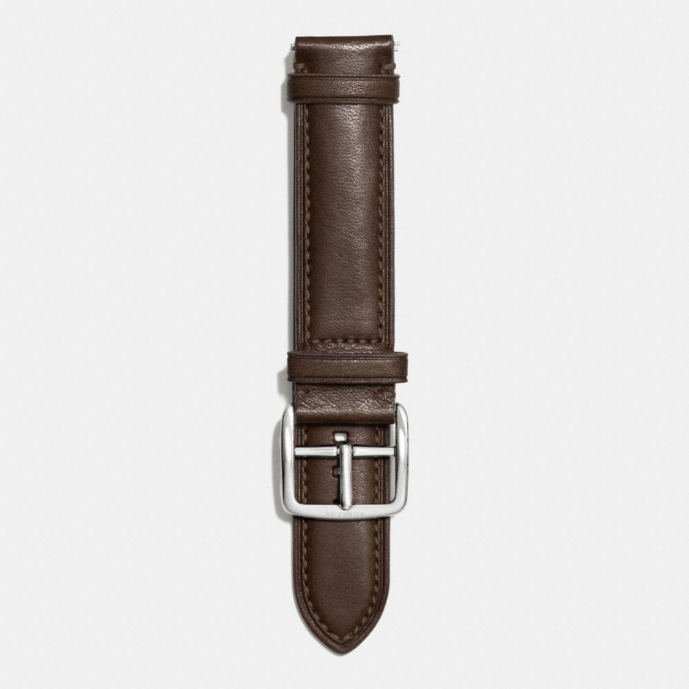 BLEECKER LEATHER WATCH STRAP - MAHOGANY - COACH W4002