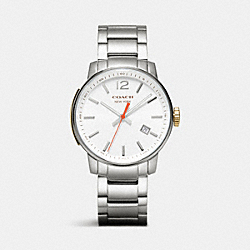COACH W4005 Bleecker Three Hand Stainless Steel Bracelet Watch  WHITE